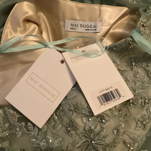 Mac Duggal 11177 Green Embellished Bow One Shoulder A Line Gown 10