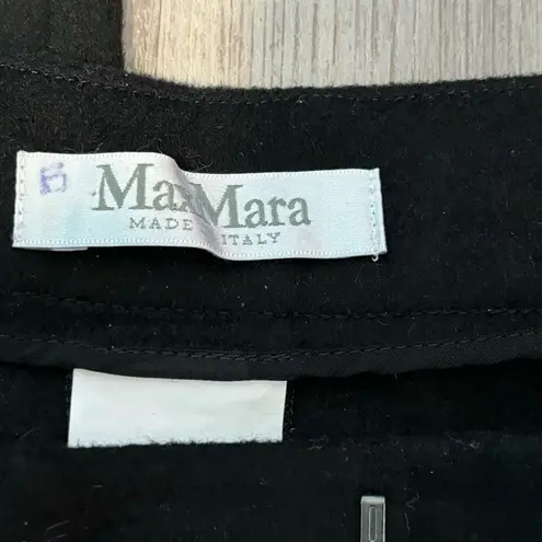 Max Mara Black Camelhair Straight Leg Trouser Pant - size 10