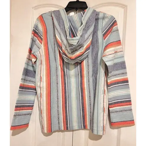 Faherty Baja Poncho Sierra Stripped Sweater Hoodie Aztec Coastal Nautical Beach Size XS