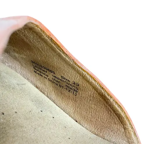 Dansko Thea Clogs Orange Leather Wooden Platform Clog Sandals Size 39/ US 8.5