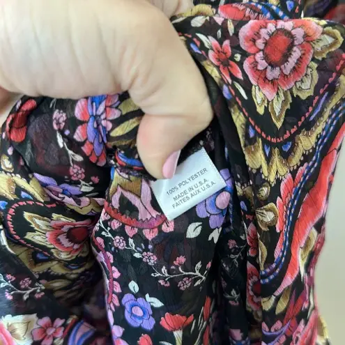 MISA Los Angeles MISA Womens Olivia Dress XS NEW Paisley Sheer Long Sleeve Event Ruffle Floral - Image 6