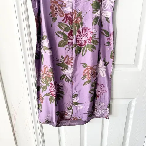 Mercer & Madison Vintage Purple Silk Jacquard Hand Painted Body Con Sheath Dress Size 12