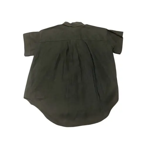 J.CREW BAIRD MCNUTT Irish Linen Relaxed Fit Short Sleeve Shirt Womens Small NWOT Black