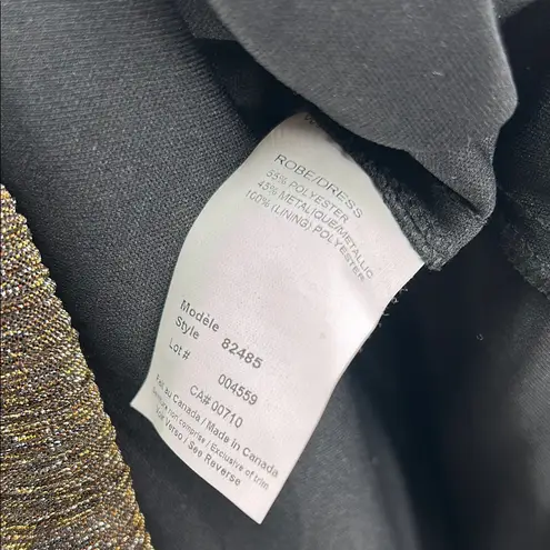 Joseph Ribkoff black bronze gold V-Neck Cocktail swing Dress 10 fit and flare