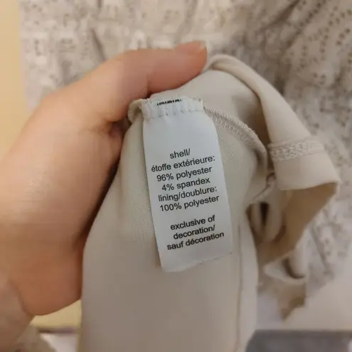 Maurice's  Vanity Size 2 Light Beige Cream Boho Beaded Stretchy Lace Dress