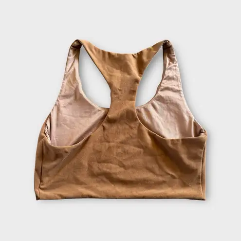 Wolven Tan Racerback Sports Bra