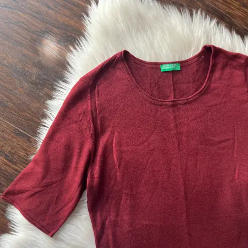 United Colors Of Benetton Maroon Bodycon Midi Dress