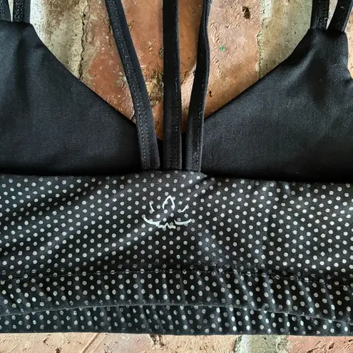 Beyond Yoga Spot On Silver Metallic Foil Polka Dot Sports Bra