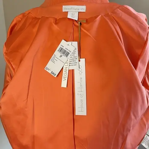 NWT House Of Harlow Vegan Leather Coral Bomber Jacket
