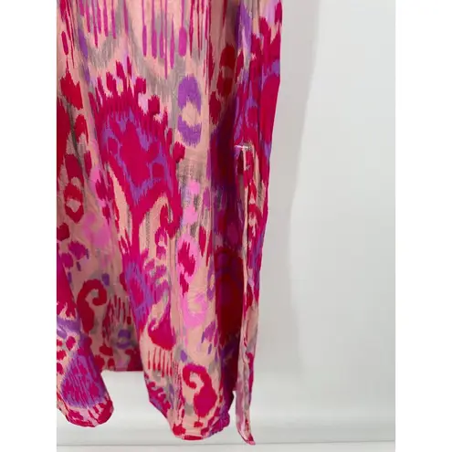 Soft Surroundings Palace Pink Printed Short Sleeve Maxi Dress Women's Size Small