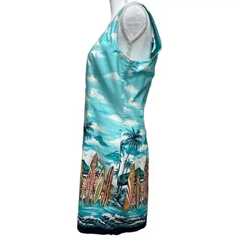 KY's International Fashion Vintage Hawaiian Surfer Dress Vintage Size XL Blue