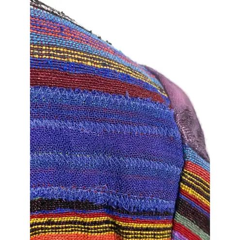 National Geographic Open Front Blazer Womens L Colorful Silk Boho Hippie Artsy - Image 9