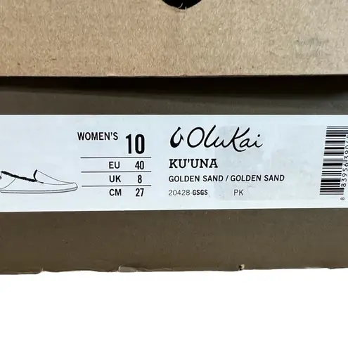 Olukai Women's Size 10 Ku’Una Slippers Golden Sand NWT