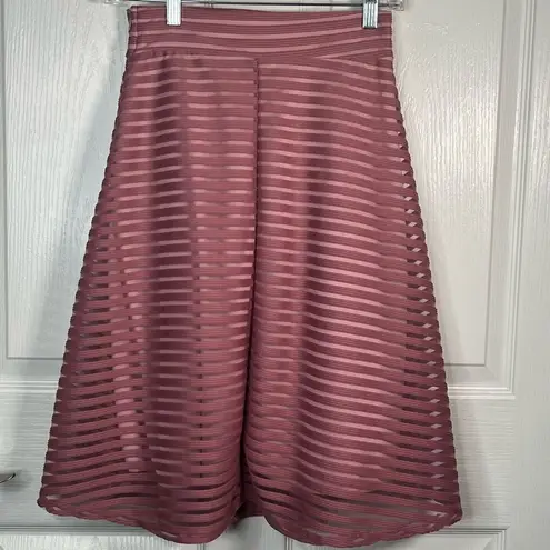 See You Monday Sz S Mauve Pink Pleated Skirt Midi Length A Line