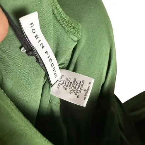 Robin Piccone Ava Sage Green V-Neck Wrap One Piece Swimsuit Size 2