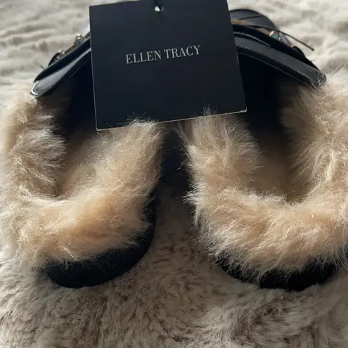 Ellen Tracy faux fur lined slides size 5/6