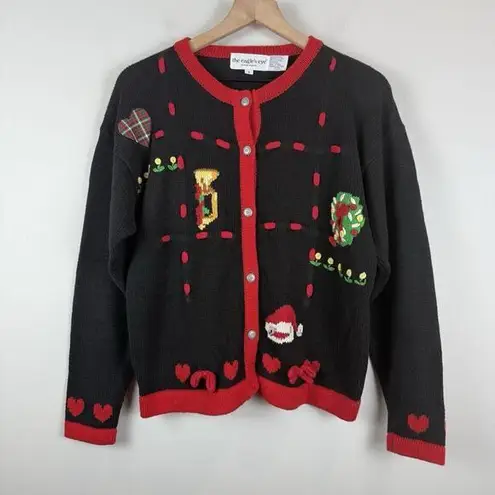 Vintage 1992 Eagles Eye Collection Holiday Sweater S Ugly Christmas Heart Retro