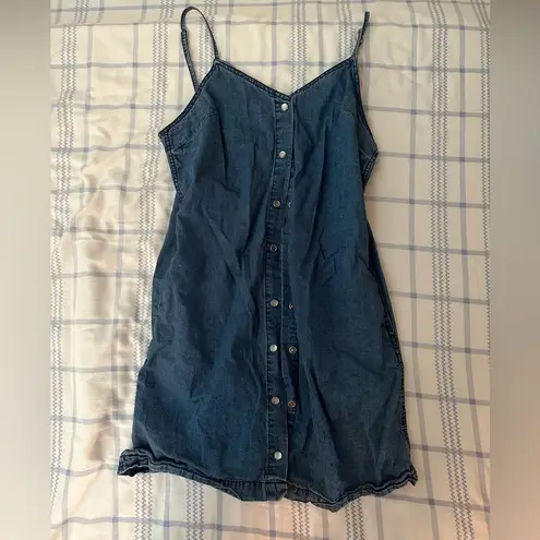 LA Hearts Faux Denim Button-Up Dress