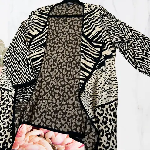 Notations Zebra and Leopard Print Cardigan 100% Cotton NEW!