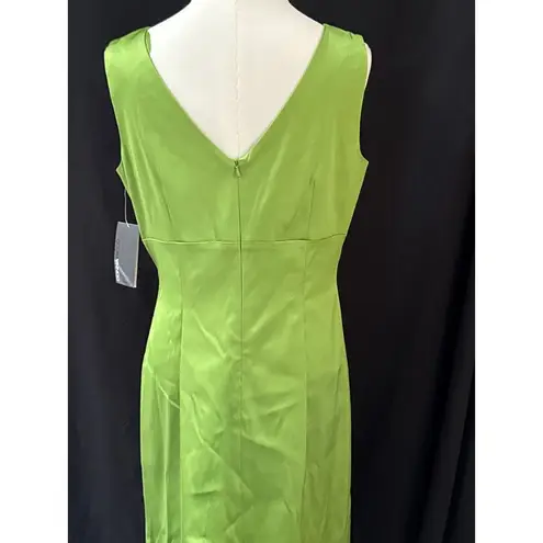 Donna Ricco Women’s Green V-cut Pleated Pencil Dress Sz 12