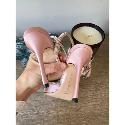Mach & Mach Crystal Double Bow Pointed Toe Pump in Pink Size 36 / 5.5
