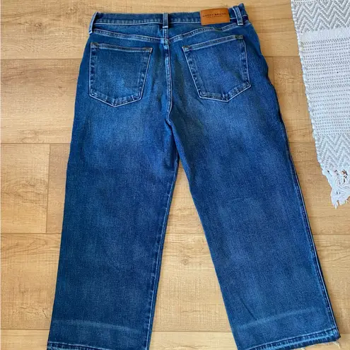 Lucky Brand  MidRise Crop Wide Leg Medium Wash Jeans Size 10/30 Raw Hem