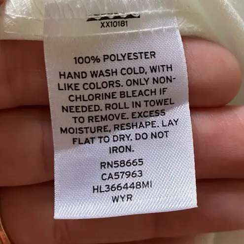 Hinge White Triple Tie Back Blouse Size Small Peplum Chic