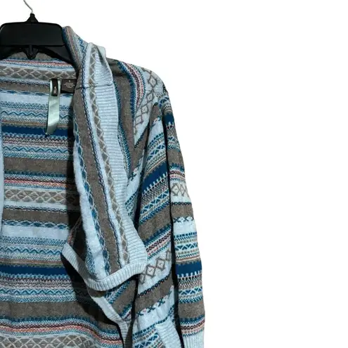 Wilster Cardigan Womens Small Multicolor Fair Isle Cashmere Wool Open Sweater - Image 3