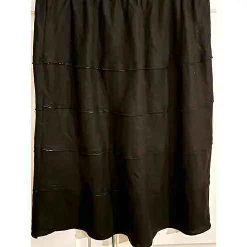 Soft Surroundings Womens Black Tiered Skirt Petite Small PS Elastic Waist
