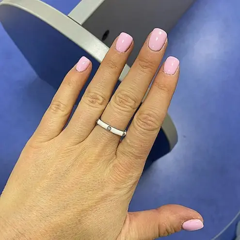 Boutique NEW Unisex White Ceramic Pave Diamond Sterling Silver Band Ring, Size 6