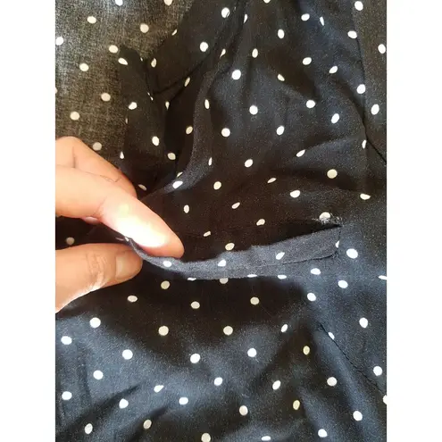 Anne Carson Size Small Womens Polka Dots Blouse Popover Short Sleeve Corpcore