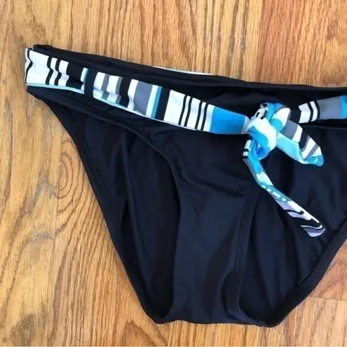 Jag jeans NEW NWT  Solid Black Blue White Belted Stripe Y2K Bikini BOTTOM Small S