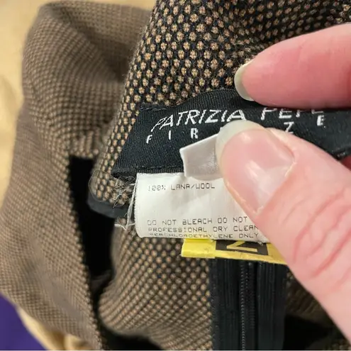 Beautiful Patrizia Pepe Firenze lambswool boatneck top tan brown 3/4 sleeve lux Size M