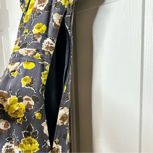 Boden Floral Print Dress Career Work Party Guest Cocktail Midi 8 L Yellow