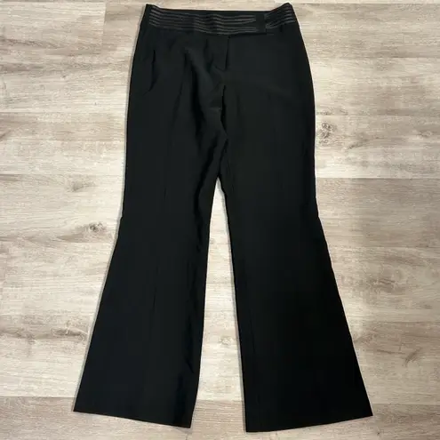 Cache wide leg trouser dress pants with stripe accents