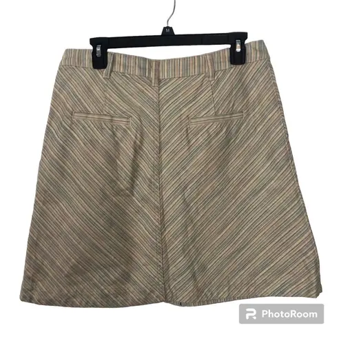 Pilcro and the Letterpress Anthropologie striped button front mini skirt sz 14 new