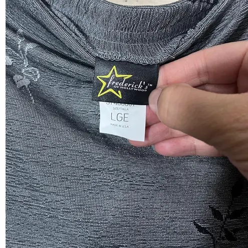 Frederick's of Hollywood Fredericks Of Hollywood Y2K Grey Floral Stretchy Slinky Strapless Dress M