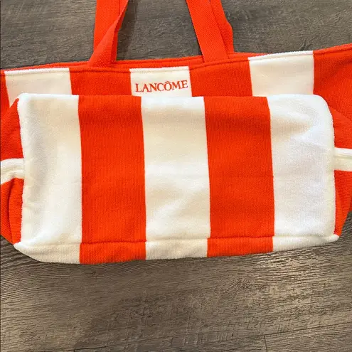 Lancôme Red & White Striped Beach Terry Cloth Tote Bag