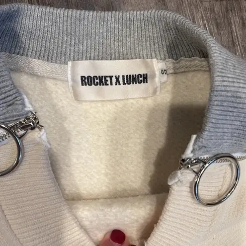 ROCKET X LUNCH ZIPPER SLEEVE SWEATSHIRT Gray