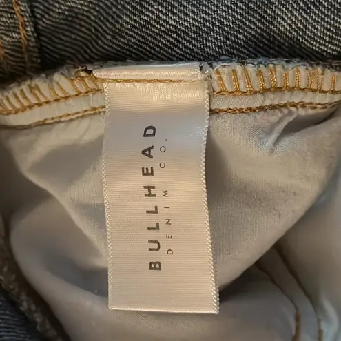 Bullhead Denim Co Bib Overalls Denim Distressed Size Small 100% Cotton Blue