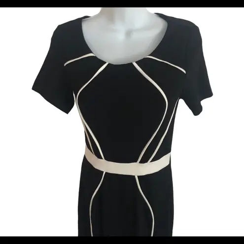 Homeyee Bodycon SS Black White Dress Retro Vintage Vibe Size 4 50’s Style