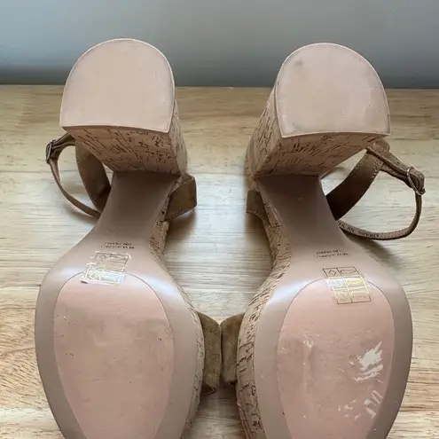 Bibilou Cork and Leather Heels, NWOT Brown Size 37