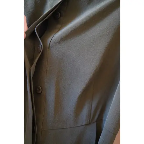 Whistles Flavia Off The Shoulder Midi Silk Tie Dress Khaki Green Size 0 XS NWT