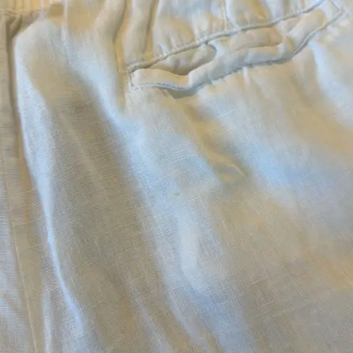 Garnet Hill 100% linen white 4” inseam shorts 16