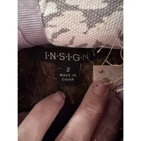 Vintage Y2K INSIGHT Fuzzy Textured Blazer Jacket Bold Shaggy Size 2 Avant Garde