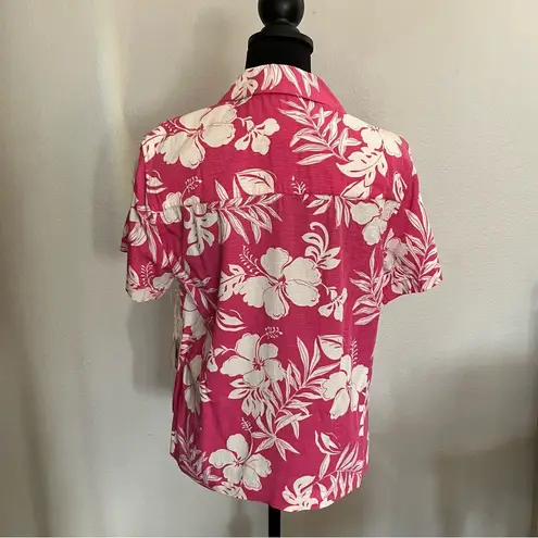 Caribbean Joe NWT  Pink Women’s Hawaiian Aloha Shirt Size Medium