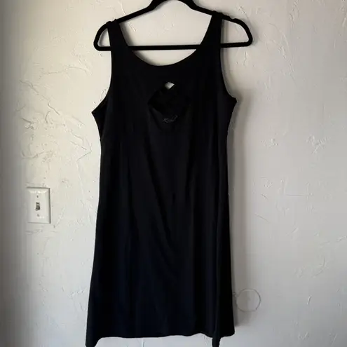 Kuhl Dress Womens Large Black Sleeveless Tank Travel Active Stretch Midi Summer