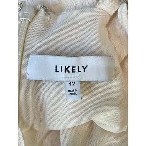 Likely Carmona Halter Bodycon Midi Dress Cream Tan Womens Size 12