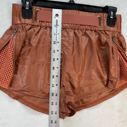 FP Movement Zippers Running Shorts High Waist Athletic Copper Size S Brown