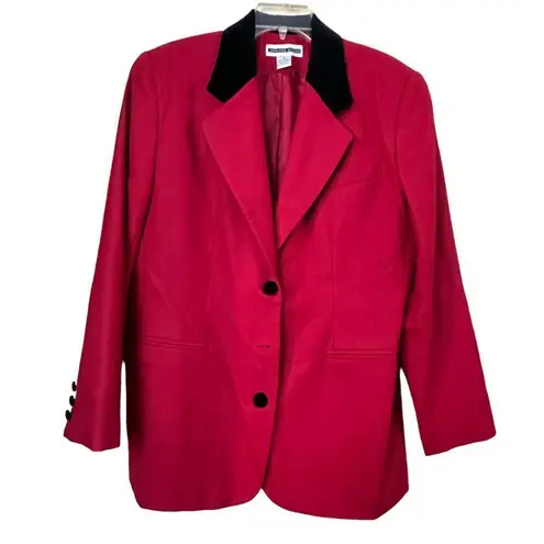 Jennifer Moore Red Wool Blazer Size 16